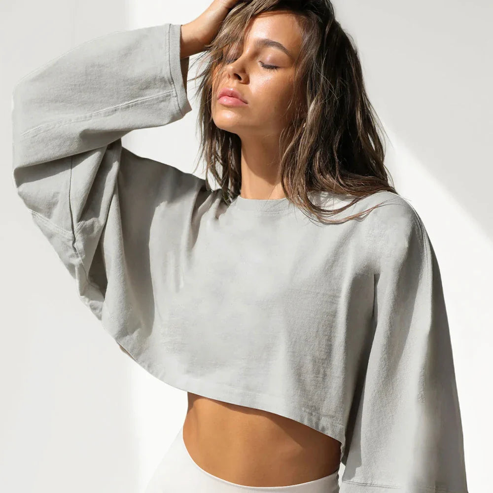 FlexiFit Women's Long Sleeve Sports Crop Top