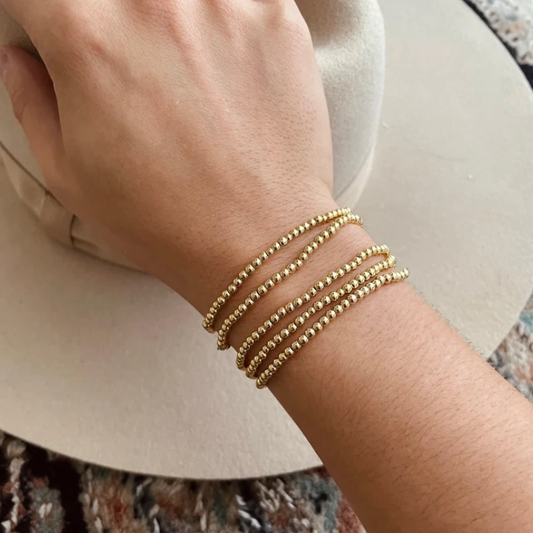 NEW 3mm Gold Bead Bracelet by Views & Co