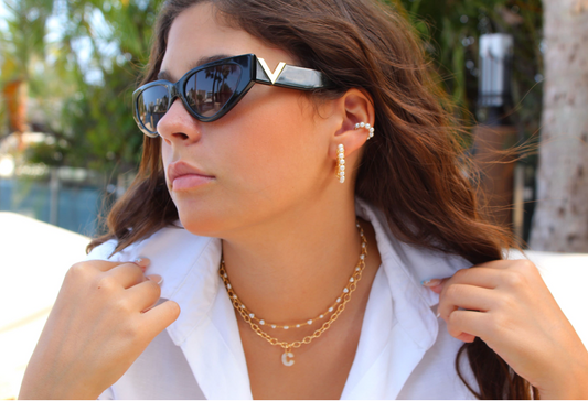 Pearl Wire Wrapped Gold Hoop Earrings & Pearl Ear Cuffs by Views & Co