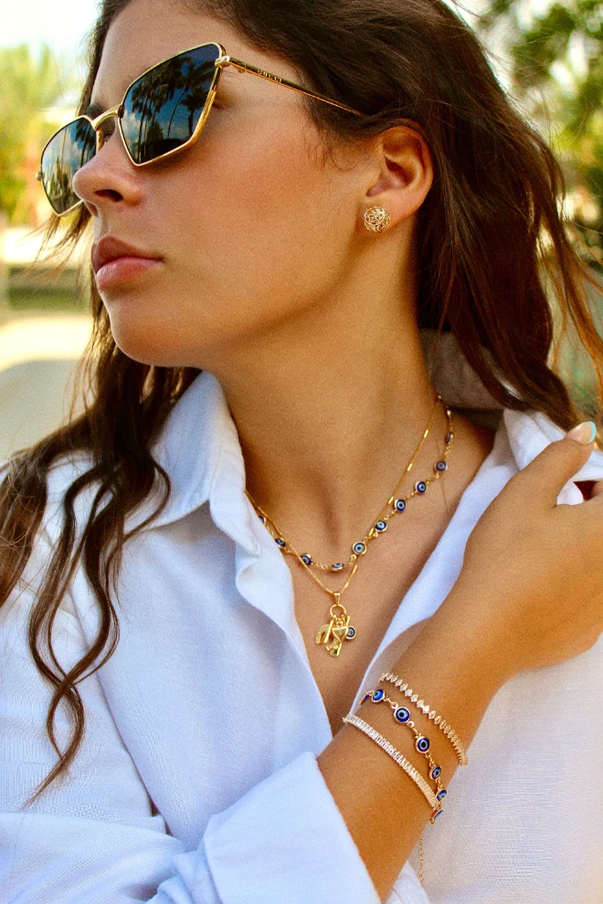 Wired Ball Gold Knot Stud Dainty Earrings by Views & Co