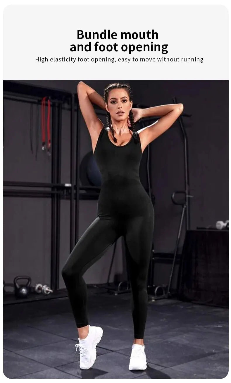 FlexiFit Backless Bodycon Yoga Jumpsuit