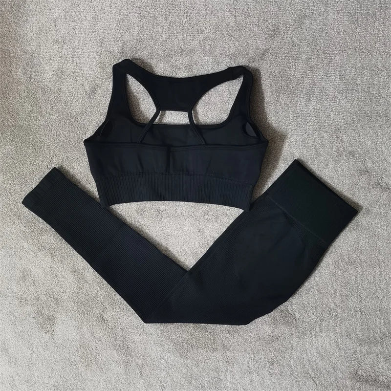 Seamless Luxe Yoga Set: High Waist leggings & Shorts