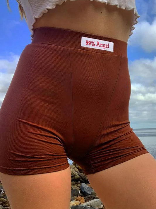 Women's Ribbed Knit High Waist Shorts