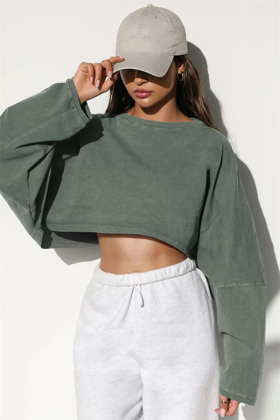 FlexiFit Women's Long Sleeve Sports Crop Top