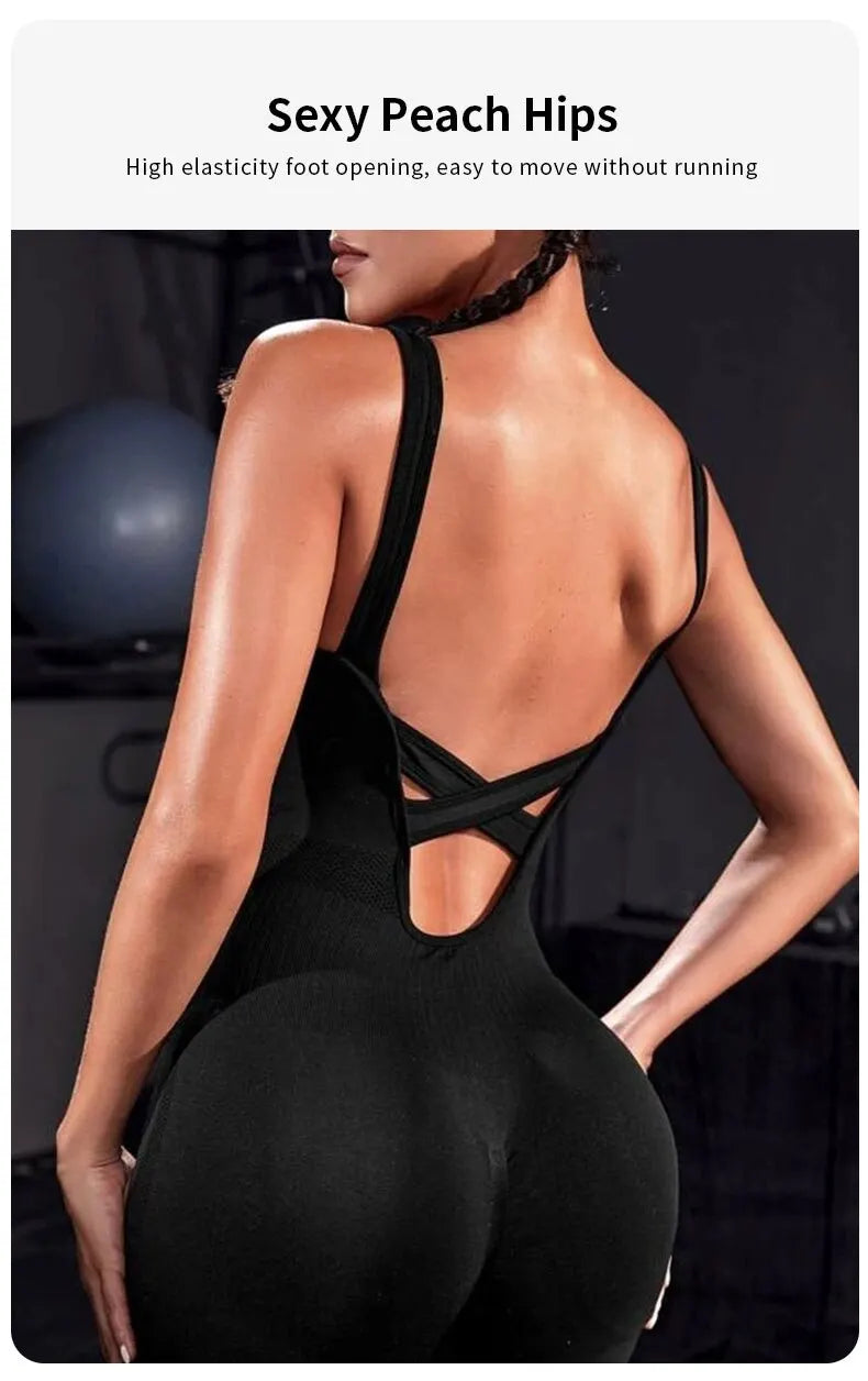 FlexiFit Backless Bodycon Yoga Jumpsuit