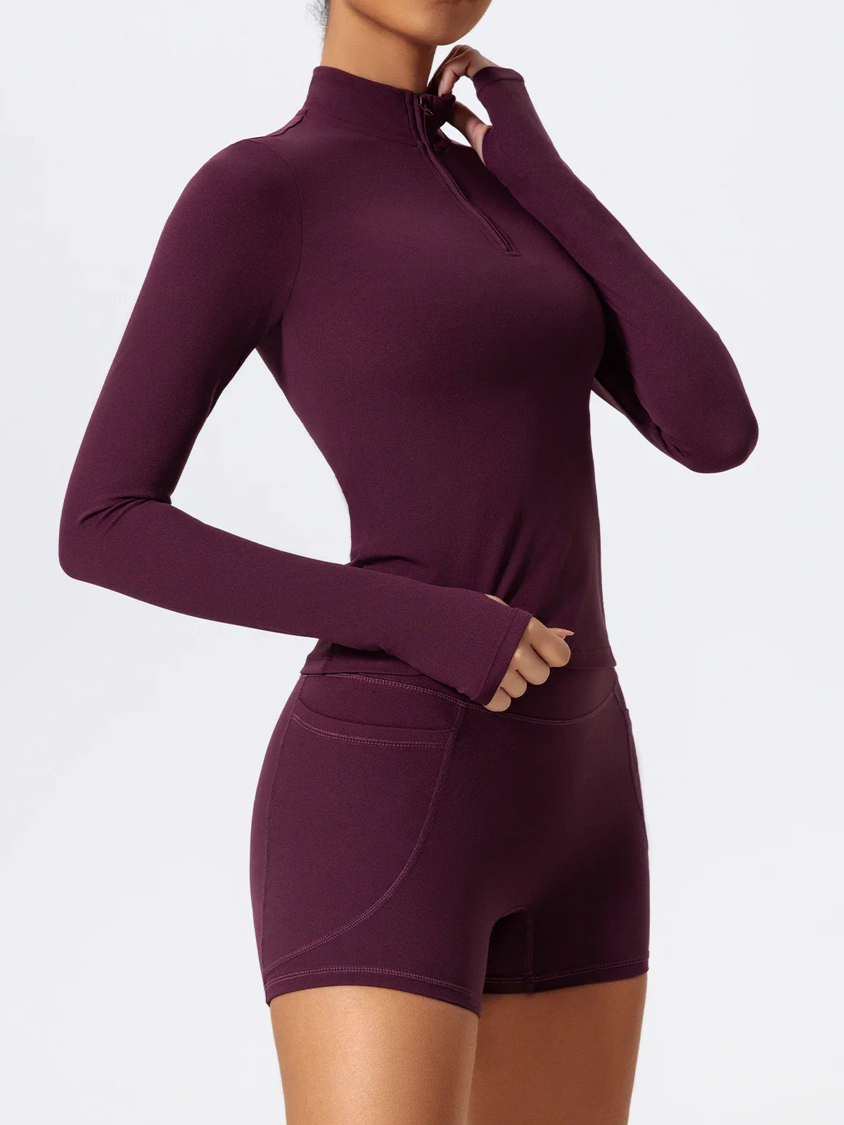 Women's Half Zipper Long Sleeve 2-Pc Activewear