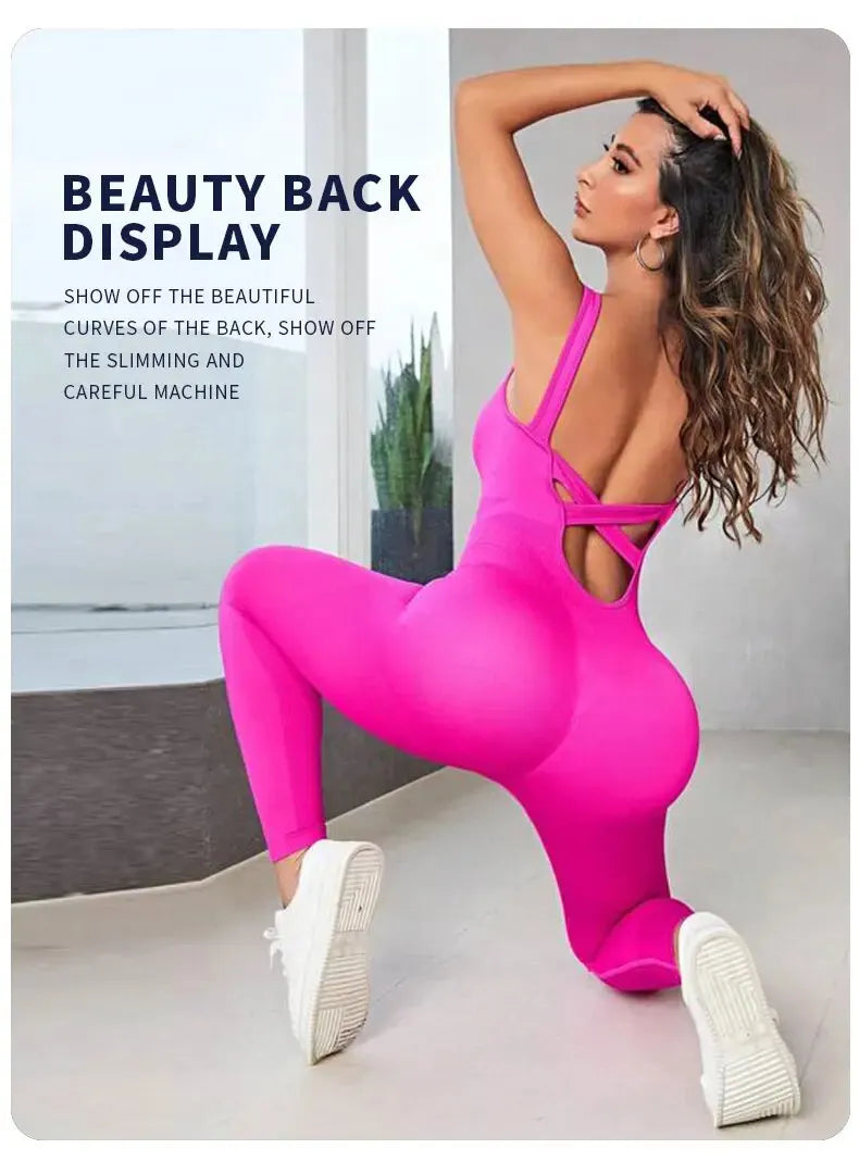 FlexiFit Backless Bodycon Yoga Jumpsuit