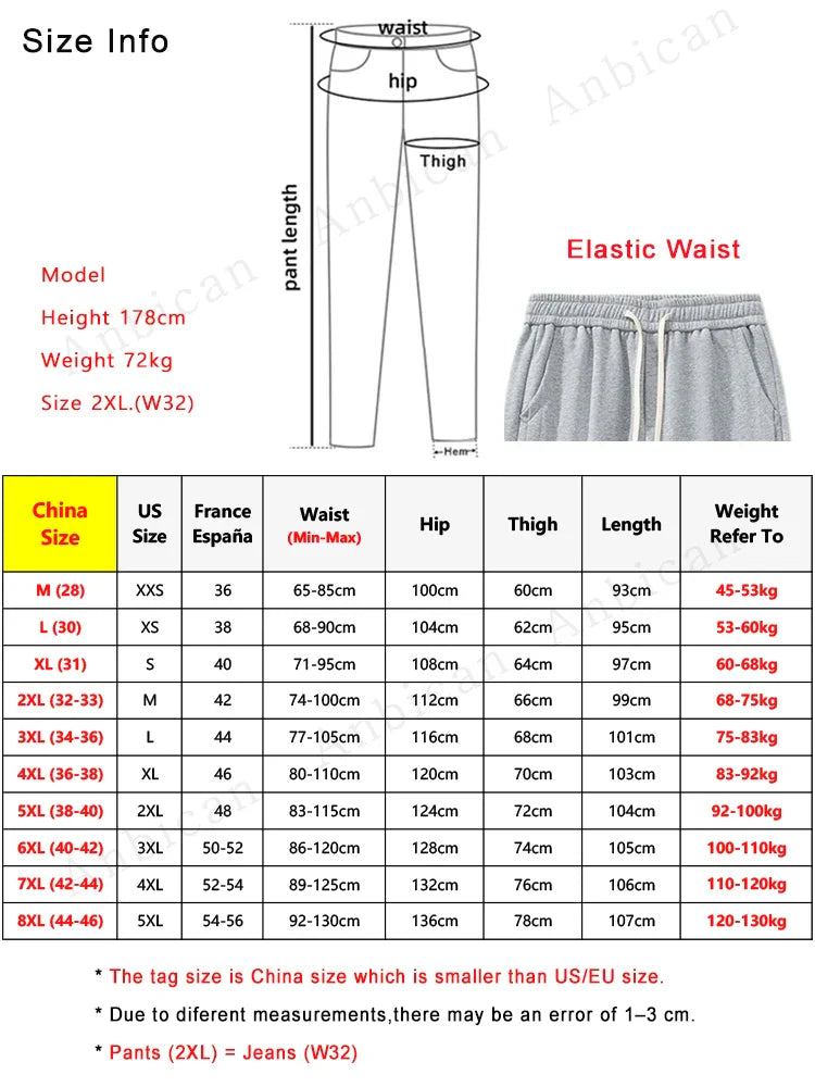 FlexFit Plus Size Joggers for Men 6XL-8XL