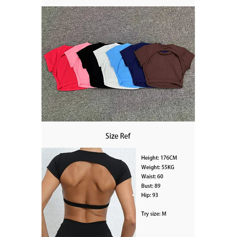 FlexiFit Women's Backless Crop Gym Top