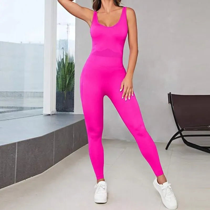 FlexiFit Backless Bodycon Yoga Jumpsuit