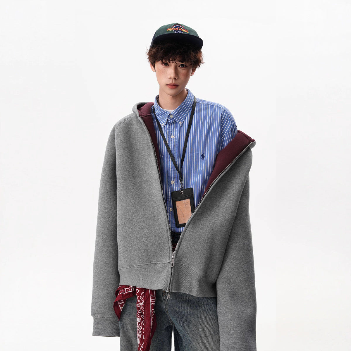 Men's Zipper Hooded Cardigan Sweater