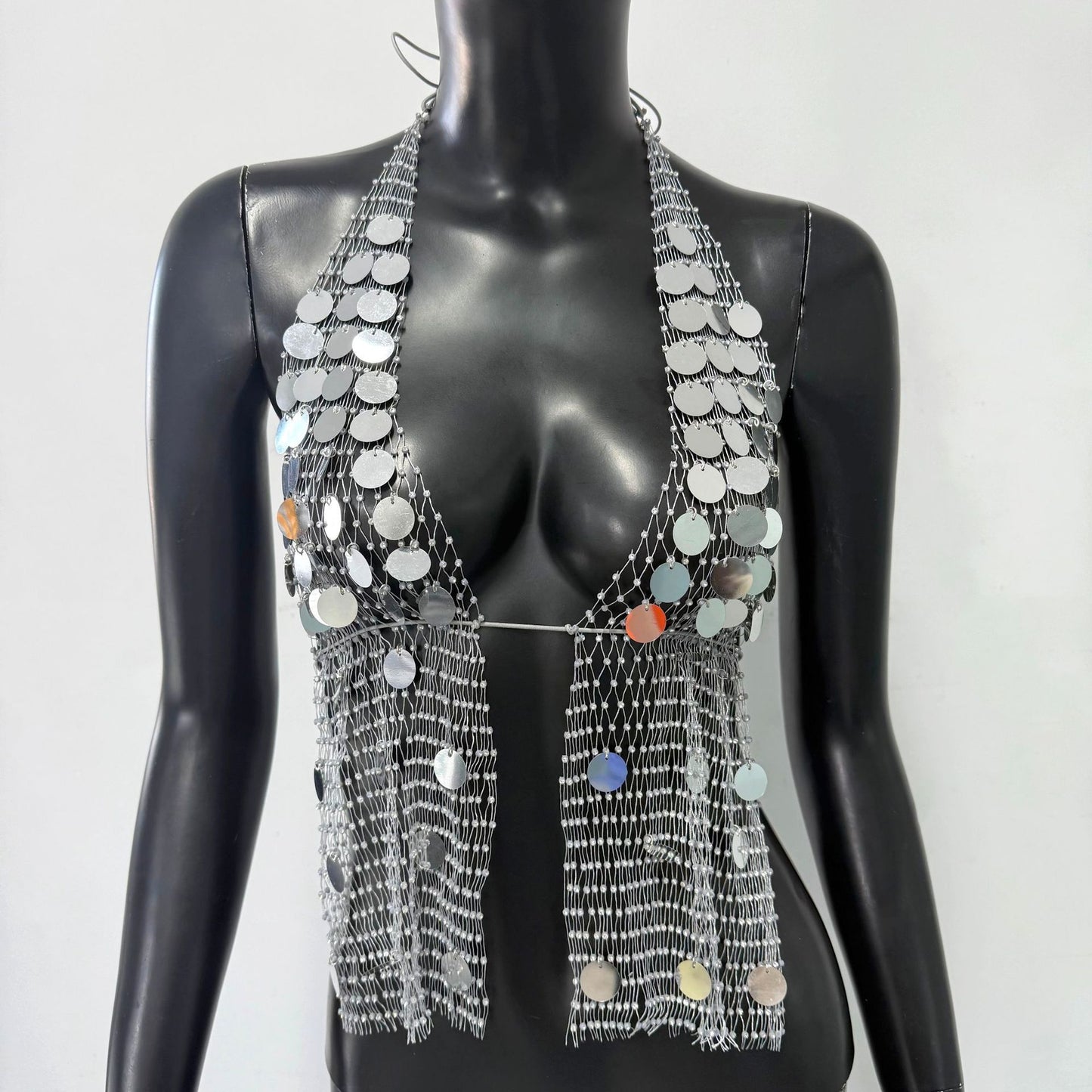 Fashion Fishnet Rhinestone Sequins Sling Women