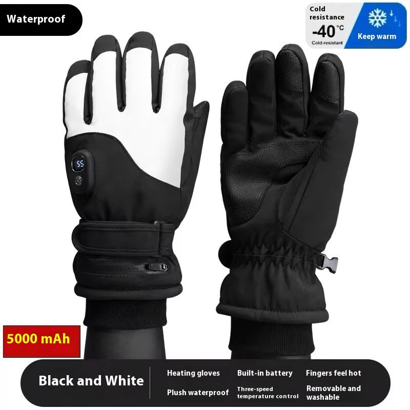 Men's Warm Thick Windproof Electric Heating Gloves