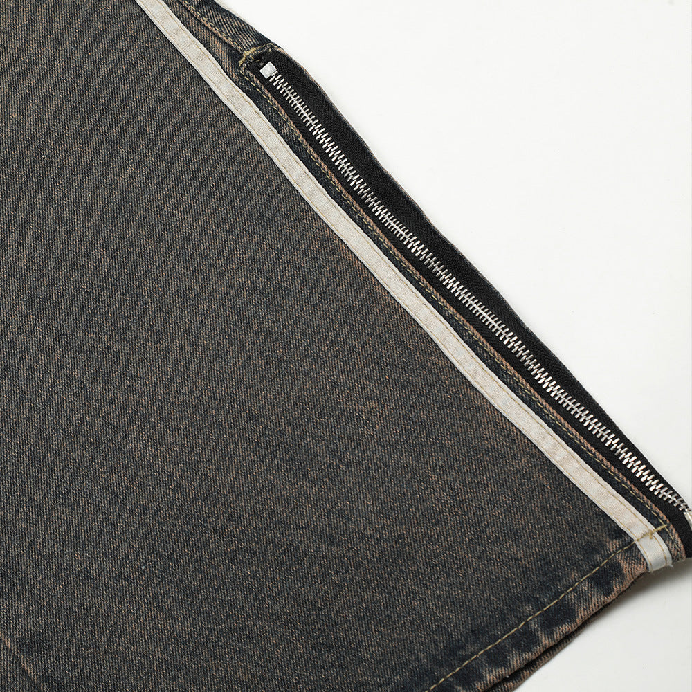 Fashion Side Zipper Slit Jeans For Men