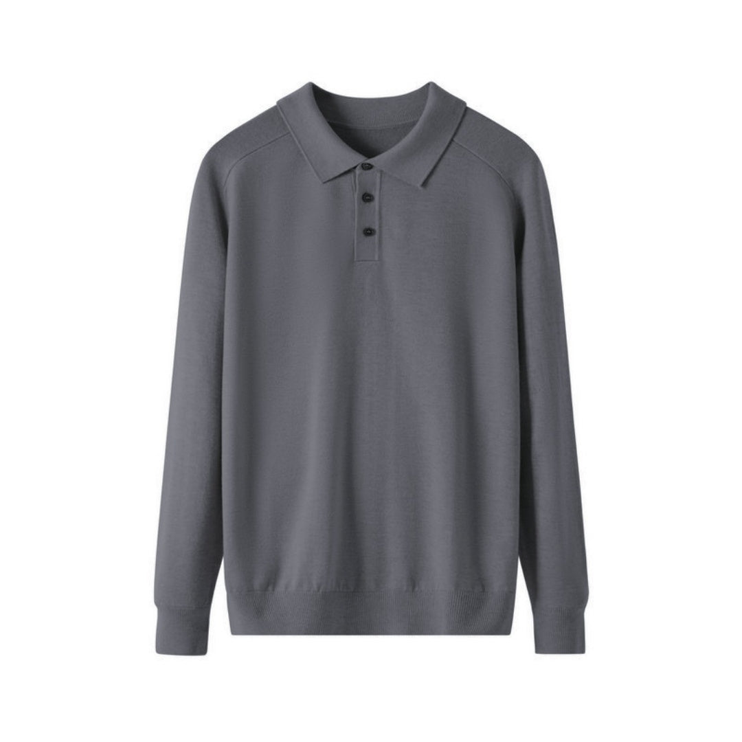 Men's Lapel Long Sleeve Sweater