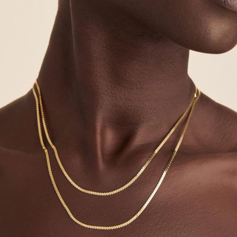 Titanium Steel Gold Plated Necklace Anklet Bracelets set