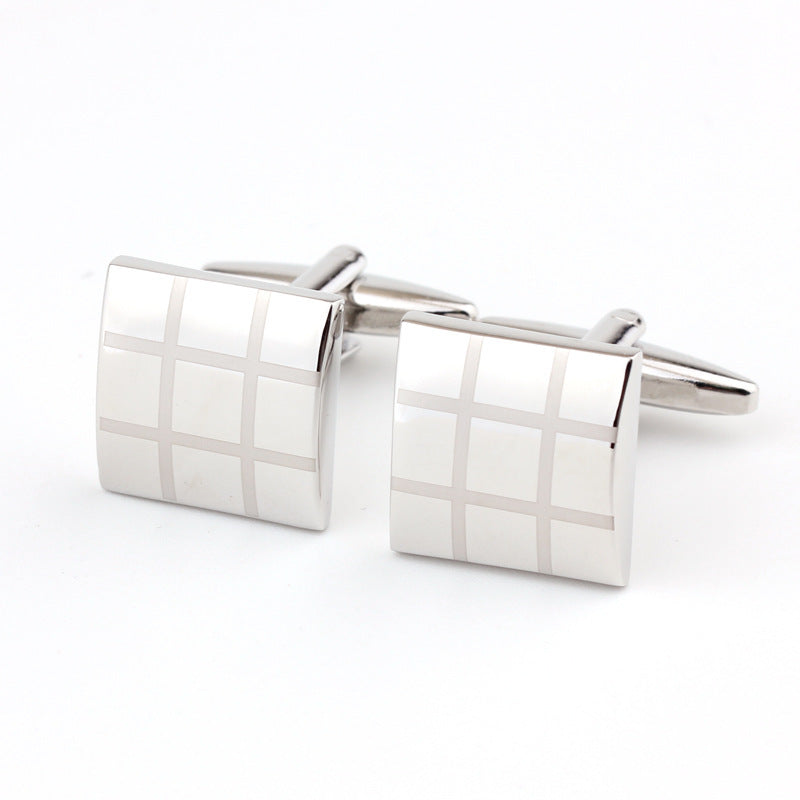 Men's Square Plaid Cufflinks
