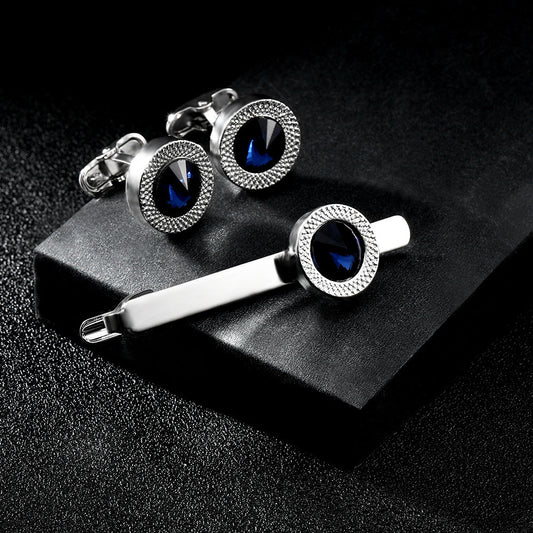 Men's Business Fashion Blue Crystal Zircon Cufflinks