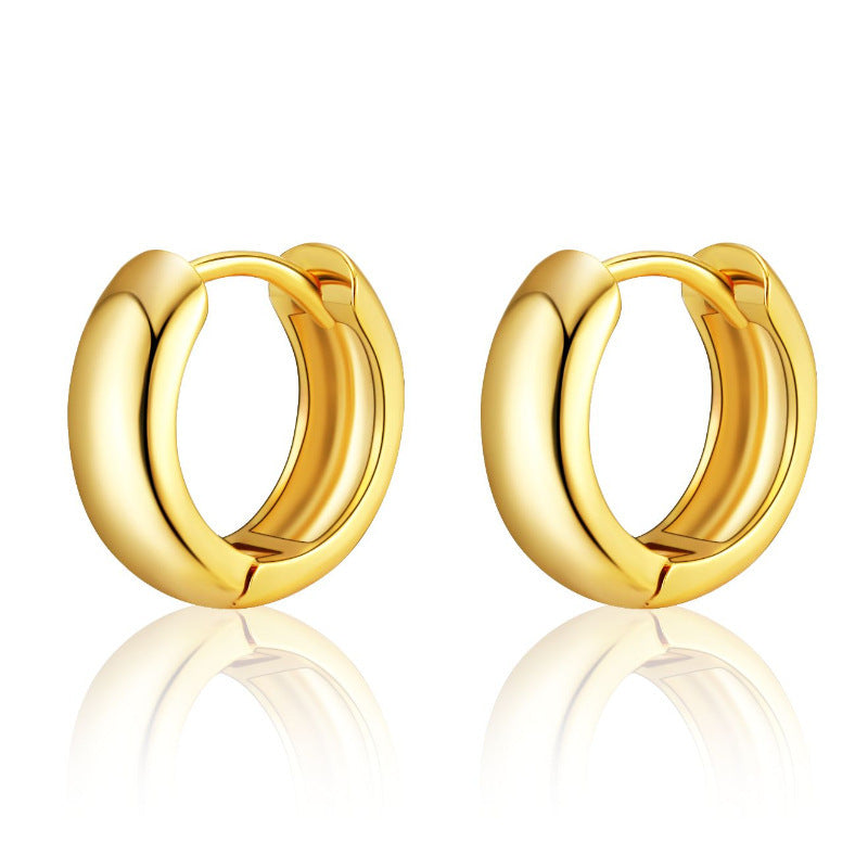 Women's Versatile And Simple Plain Hoop Earrings