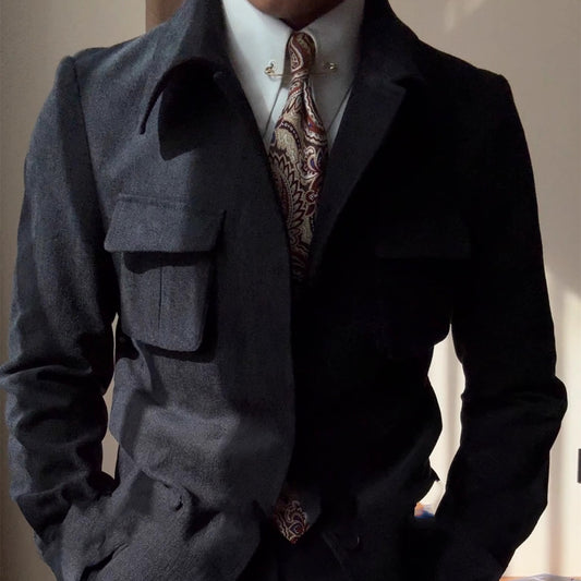 Men's Retro Brushed Warm Mid-length Coat