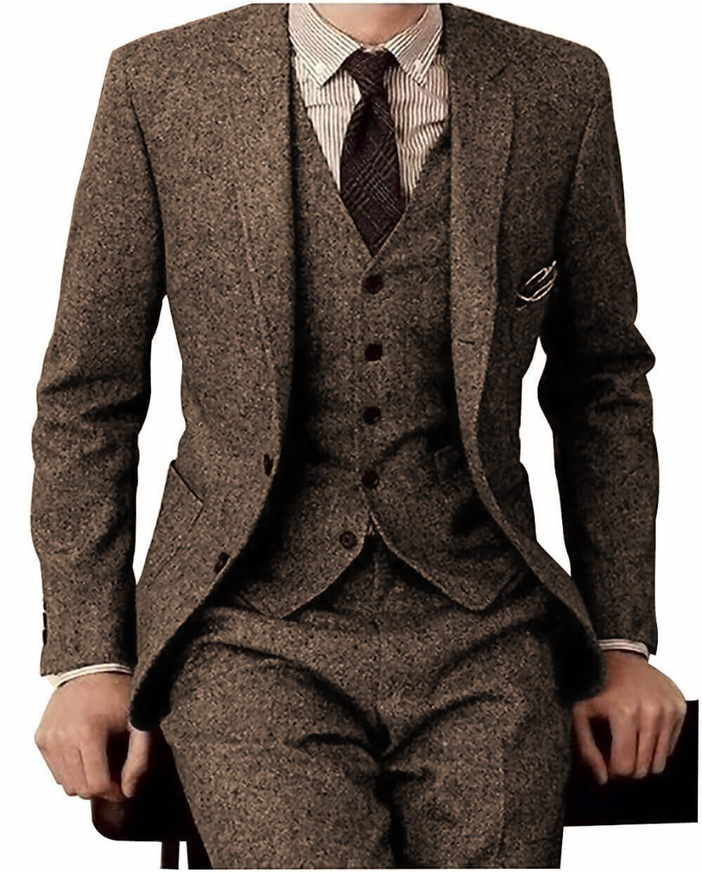 Men's Three-piece Wool Suit