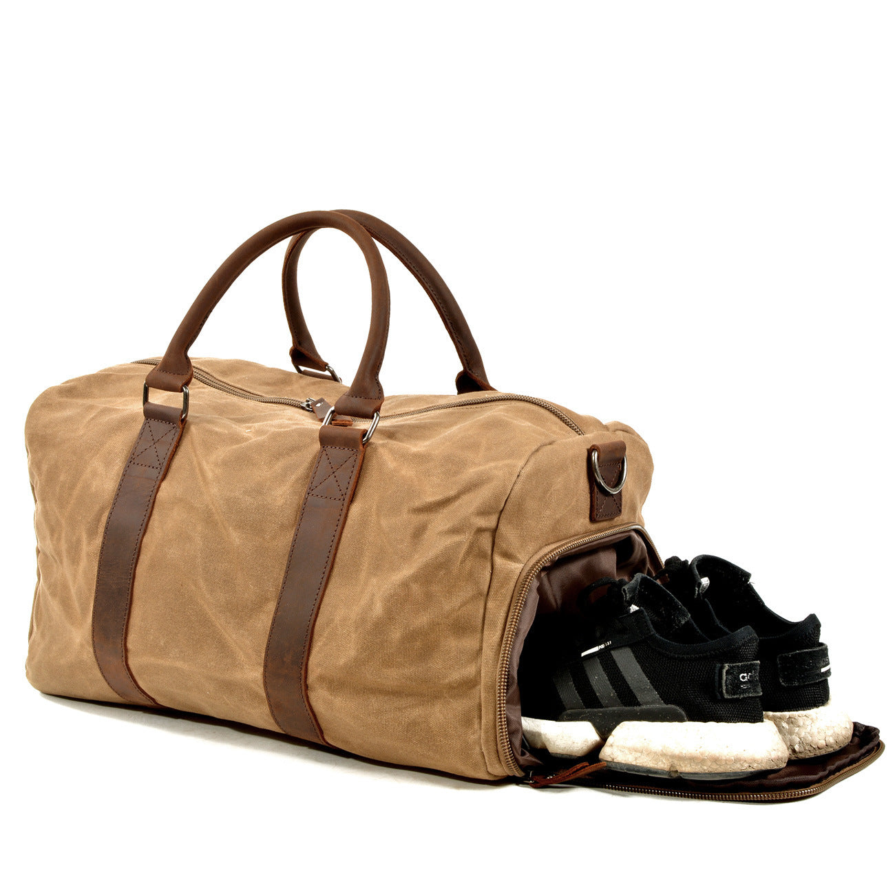 Men's One-shoulder Portable Dry Wet Separation Large Capacity Canvas Luggage Travel Bag