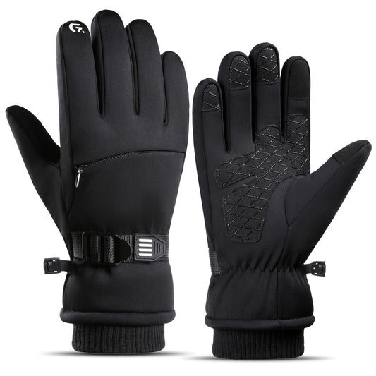Fleece-lined Thick Waterproof And Cold-resistant Gloves by GJG Denim