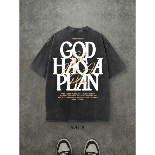 Vintage Washed Double-sided Printed T-shirt For Men