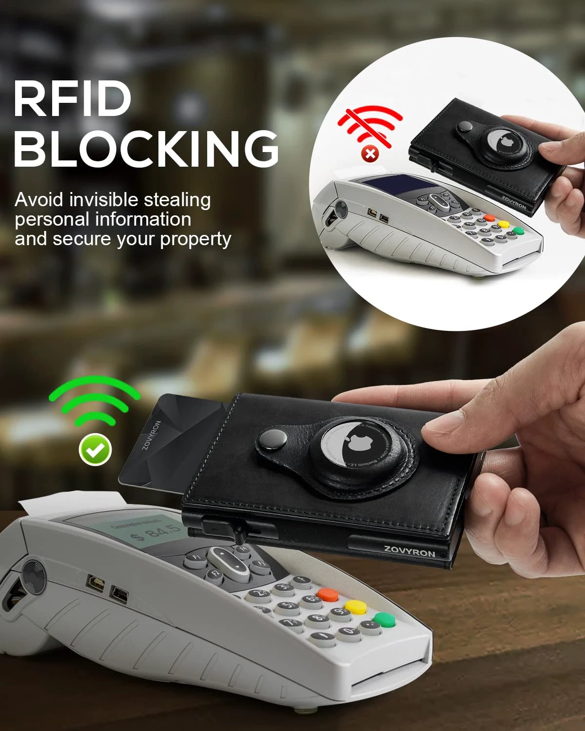 Men's Smart RFID AirTag Holder Slim Wallet by GJG Denim