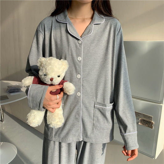 Japanese Pajamas Women Ins Sweet And Simple Homewear Suit by GJG Denim