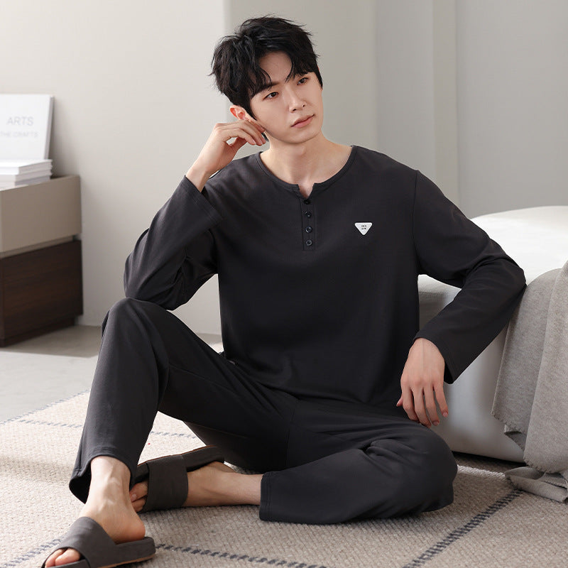 Men's Cotton Long Sleeve Casual Pajamas