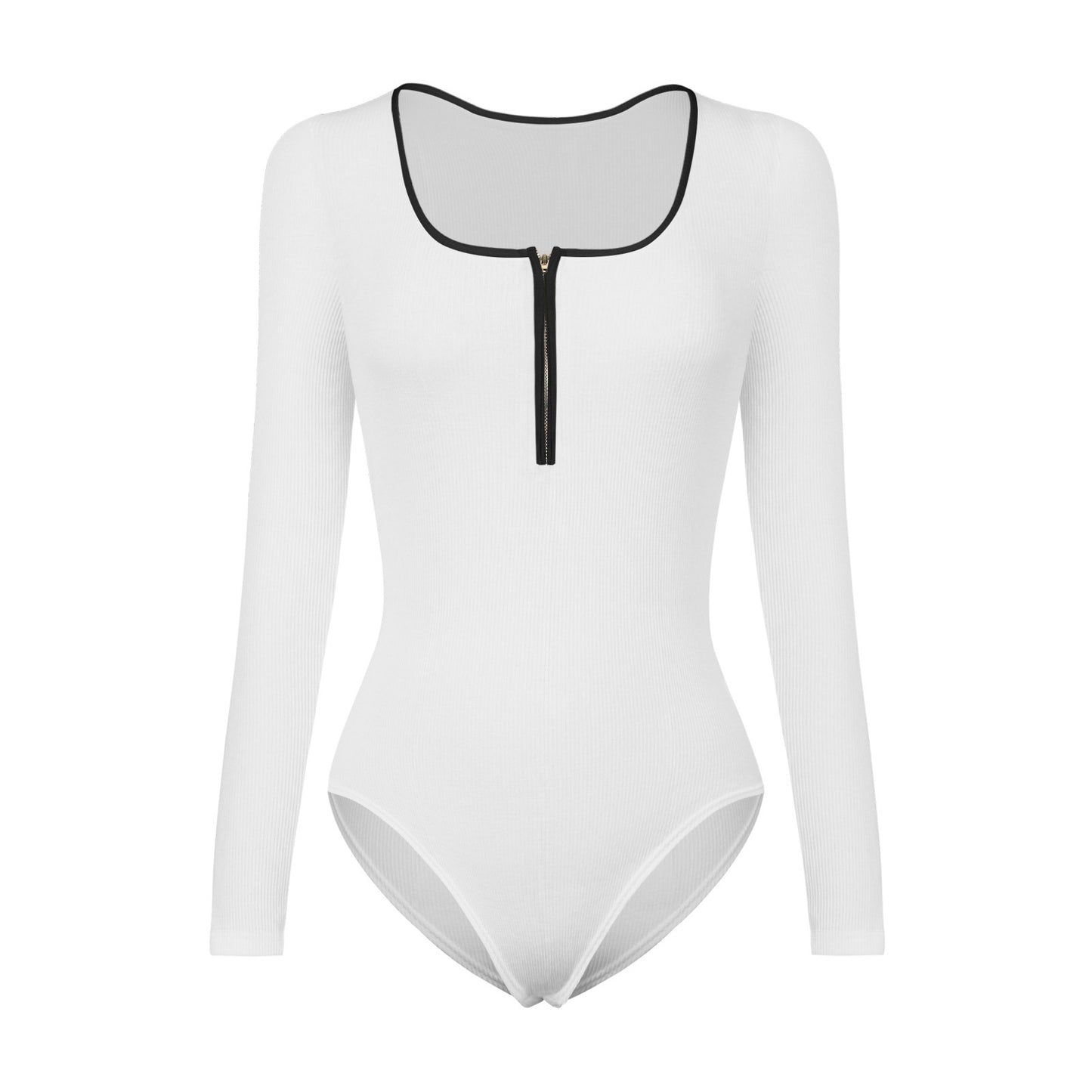 Tight Long Sleeve Jumpsuit Fashion Square Neck Zipper Thread Innner Corset Body Shaper Clothing For Dress Slim Sports Yoga Fitness body suit