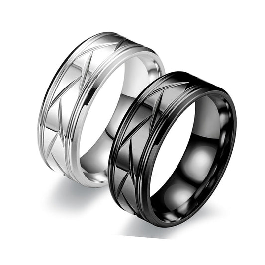 Titanium Steel Frosted Men's Ring