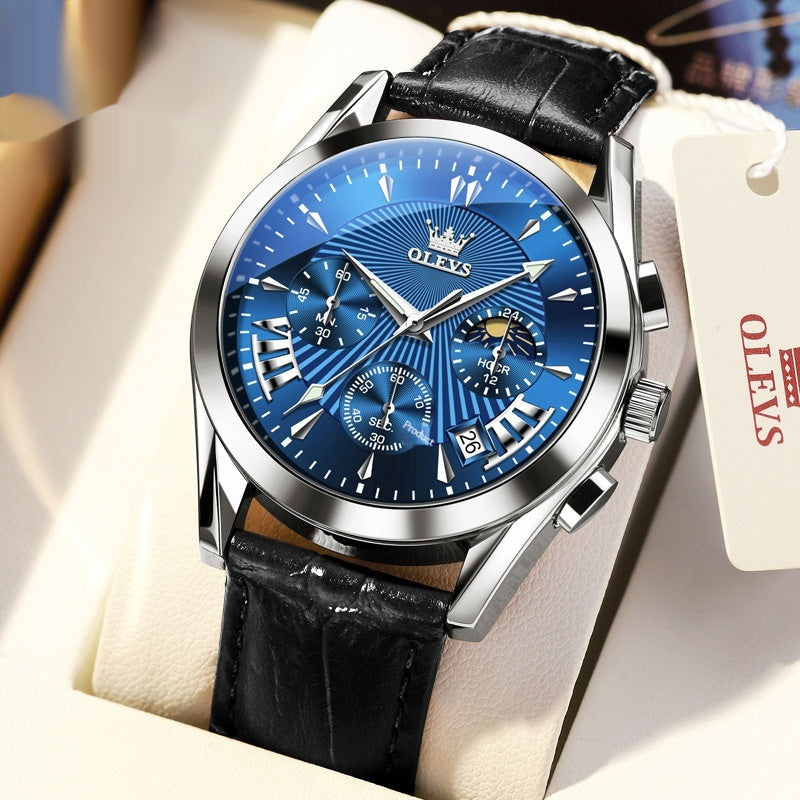 Men's Multifunction Quartz Timing With Calendar Watch