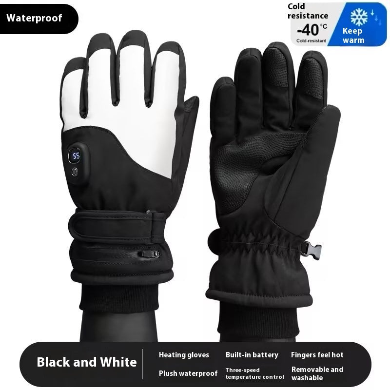 Men's Warm Thick Windproof Electric Heating Gloves