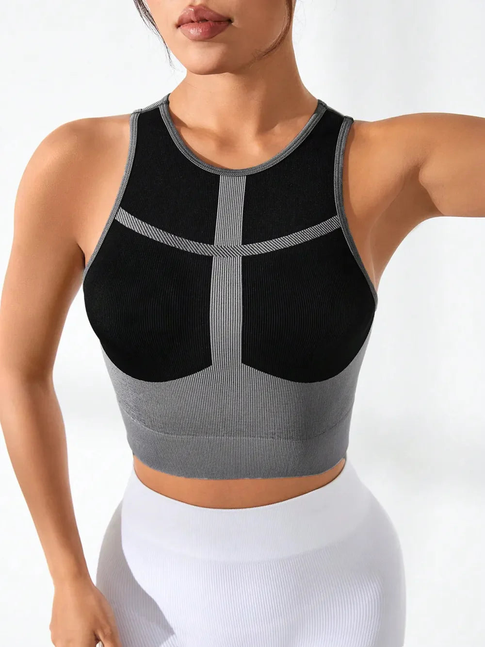 Women's Color Block Round Neck Active Tank
