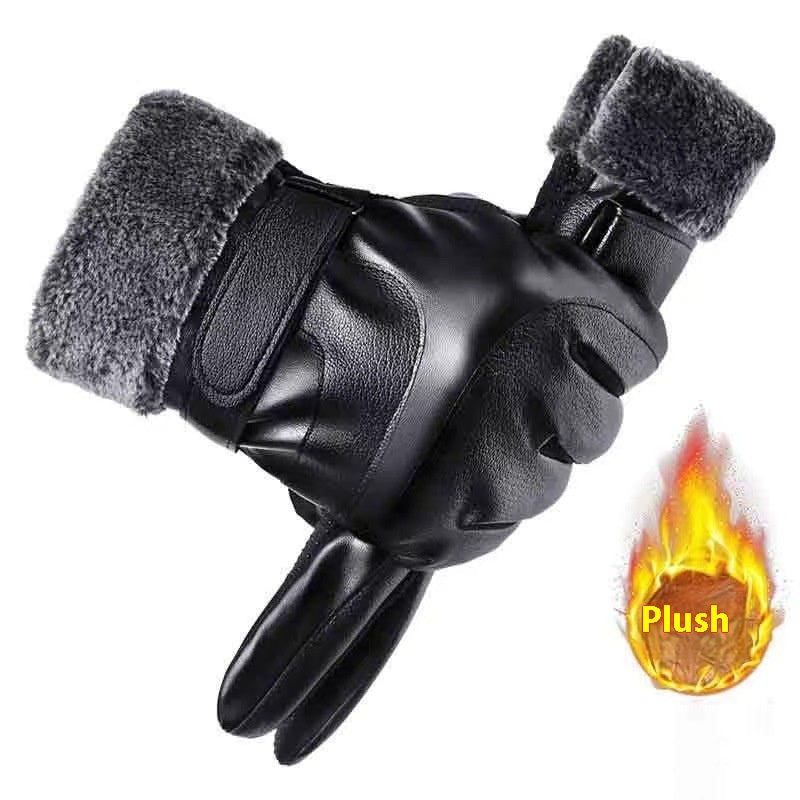 Men's Fleece-lined Thick Windproof Gloves
