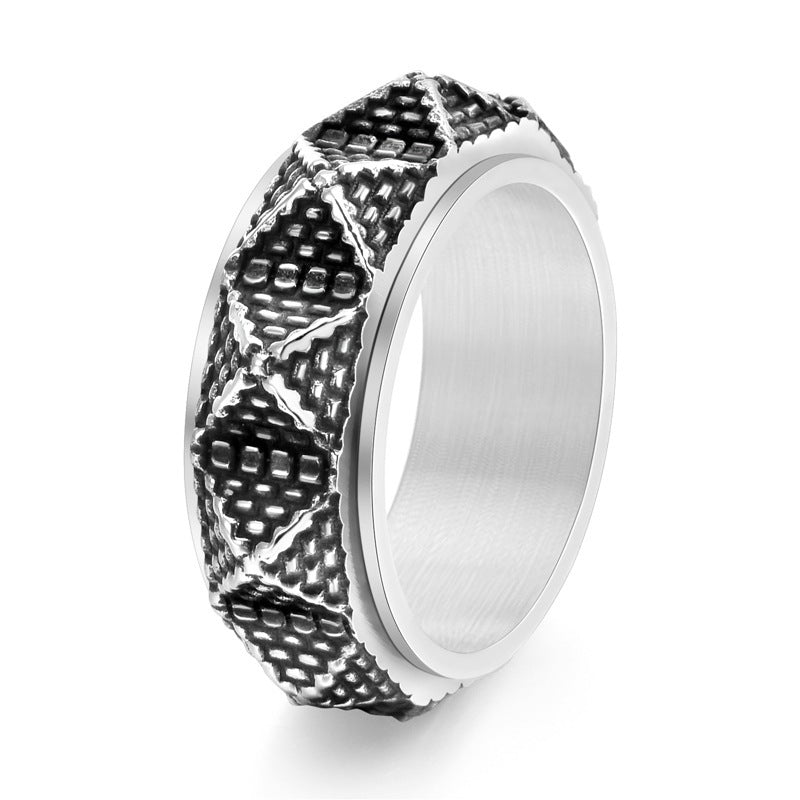 Titanium Steel Pyramid Men's Ring