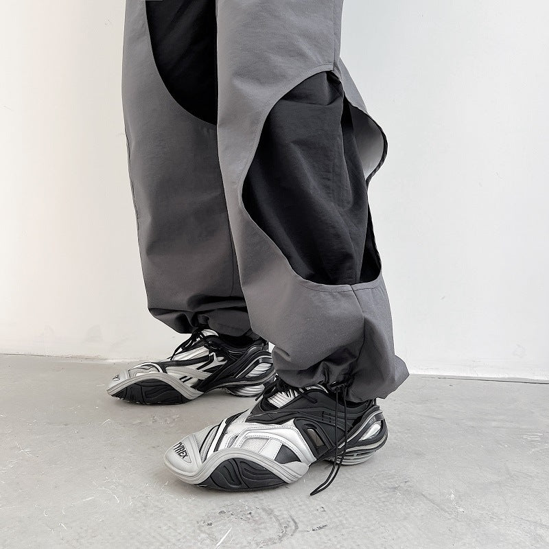 Design Sense Hollow Hole Patch Casual Pants Men