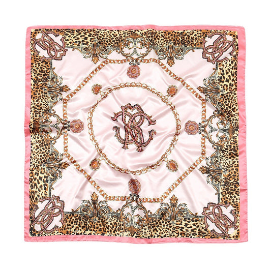 Leopard-print Chain Decorative Satin Scarf