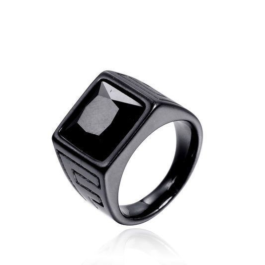 Retro Trendy Men's Stainless Steel Ring by GJG Denim
