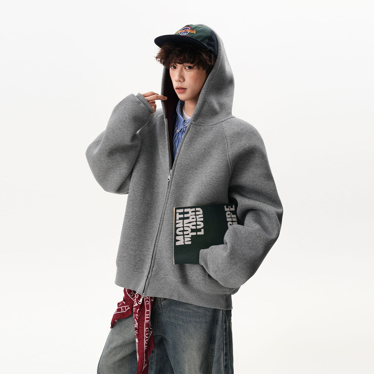 Men's Zipper Hooded Cardigan Sweater