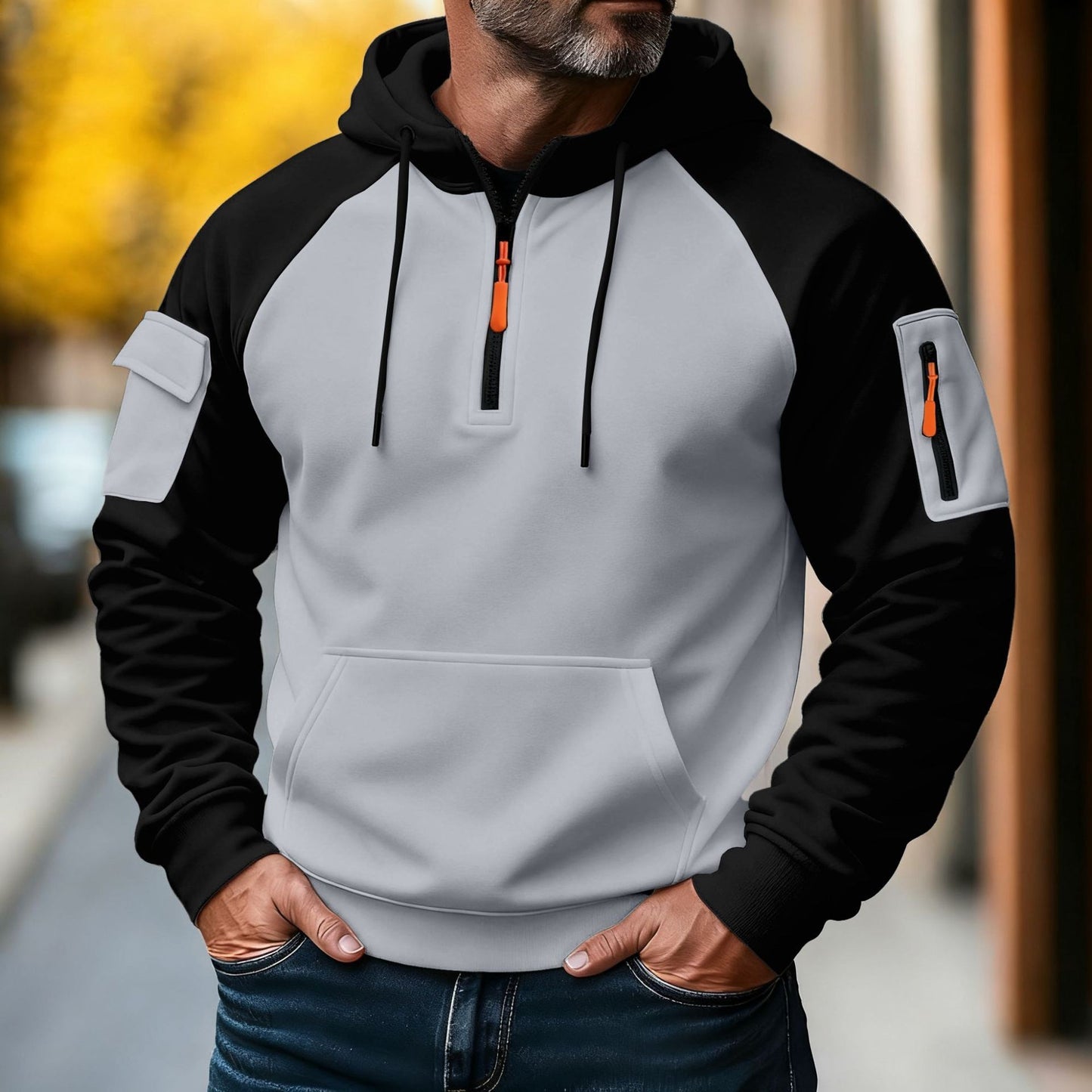 Men's Zipper Pullover Hooded Sweater