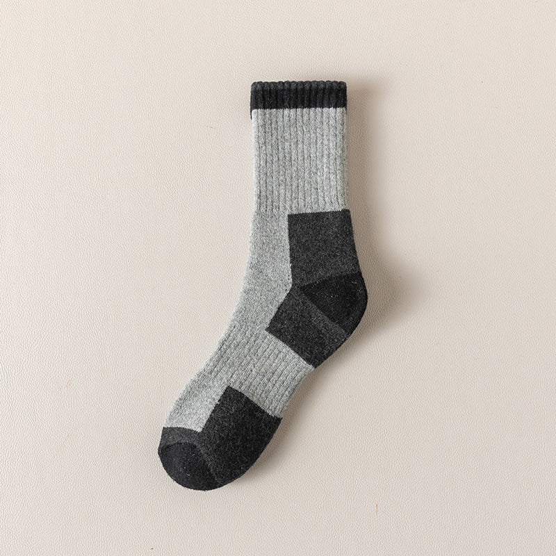 Men's Wool Fleece Lined Padded Warm Terry-loop Socks
