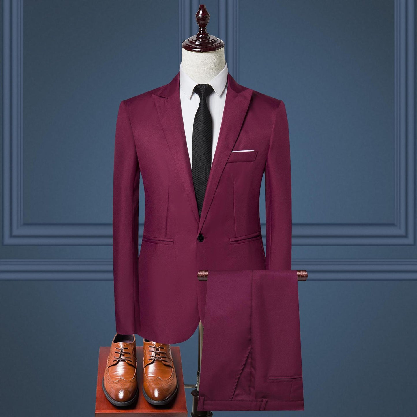 Solid Color Two-piece Leisure Suit For Men