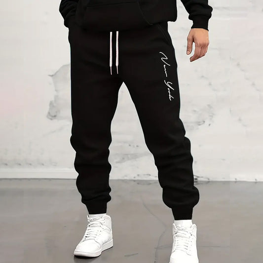 Men's Casual Sports Letter Printed Tapered Sweatpants