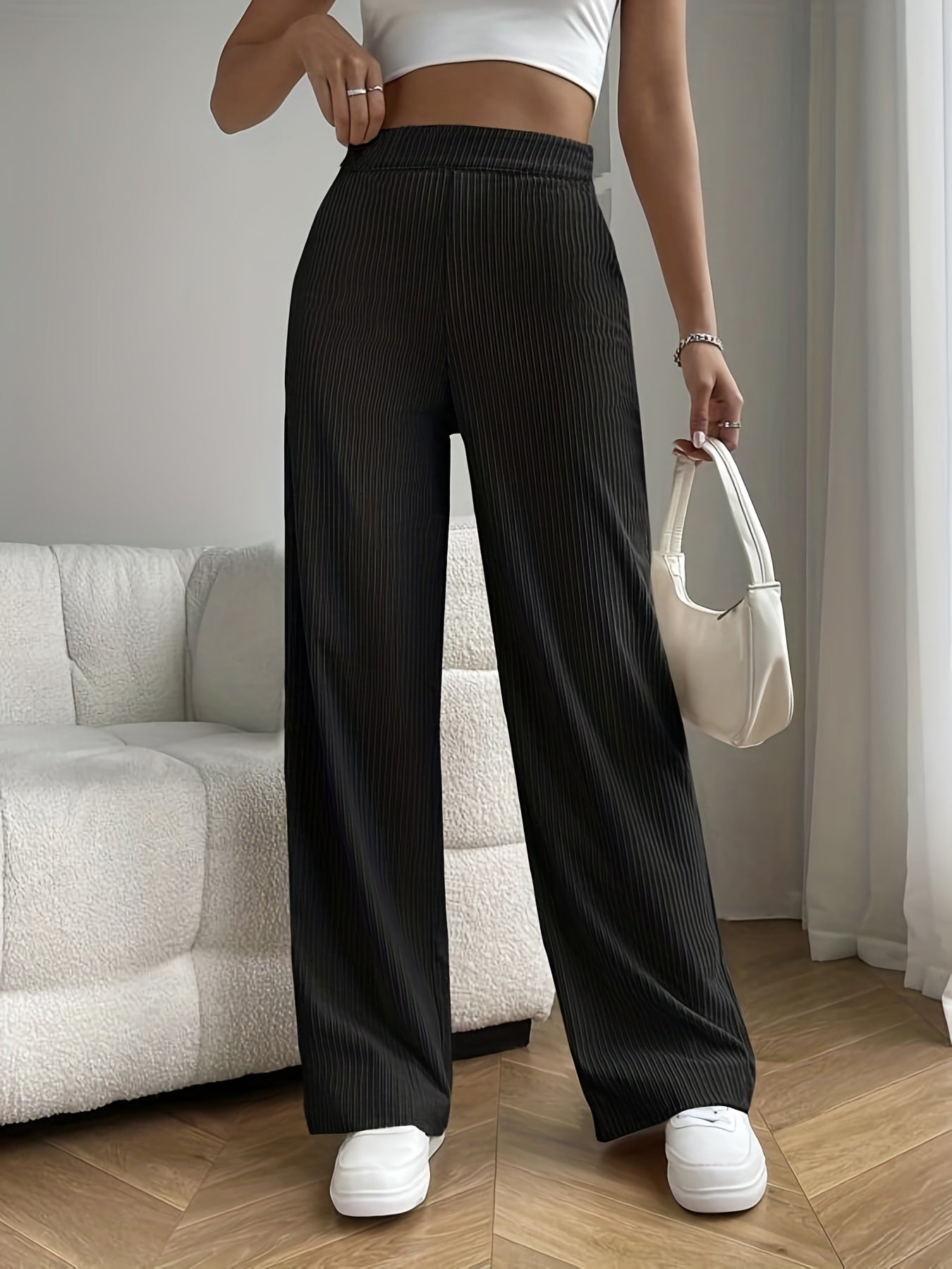 High Waist Loose Straight Wide Leg Pants