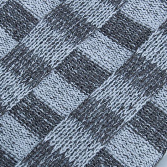 Men's Knitted Wool Plus Velvet Warm Contrast Color Small Square Beanie