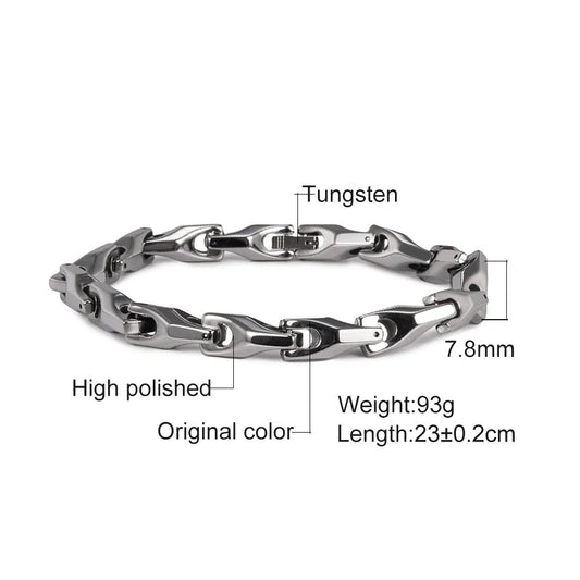 Fashion Polished Solid Color Tungsten Steel Bracelet For Men