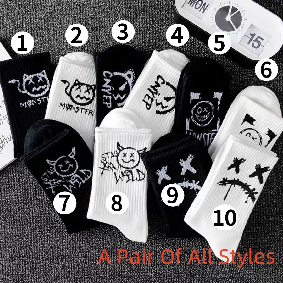 Men's Black And White Socks